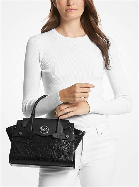 michael michael kors carmen medium belted leather satchel|carmen medium belted satchel.